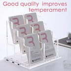 SANRUI Vertical Business Card Holder for Desk，Clear Acrylic Business Card Display Stand，6 Slots 3 Tier ，Holds 300 Cards - Image 6