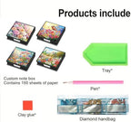 POETRYDRAW 4 Pcs Diamond Art Painting Kit Note Box, Diamond Art Notecard Box Sticky Note Holder for Adults Memo Pad Holder, Contains 160 Sheets of Paper (Flower) - Image 4