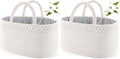 ABenkle Baby Diaper Caddy, Nursery Storage Bin and Car Organizer for Diapers and Baby Wipes, Cotton Rope Diaper Basket Caddy, Changing Table Diaper Storage Caddy (Pack of 2) by ABenkle