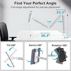iPad Holder For Desk, Adjustable Tablet Arm iPad Desk Mount with C-Clamp - Image 5