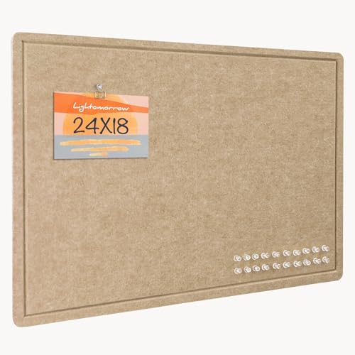 Felt Bulletin Board 24x18 inches, Decorative Pin Board for Home & Office by Lightomorrow