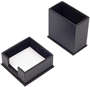 MOOGCO Leather Document Tray - Pen Holder - Note Paper Holder -3 Accessories-Desk Organizer - Office Desk Accessories - Desktop Storage - 3 PCS (BLACK) - Image 5