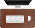 Premium Leather Desk Mat, Full Grain Leather Desk Pad Protector & Desk Blotter, Waterproof Non-Slip Writing Surface for Keyboard, Mouse & Laptop, Desk Pad for Home & Office (Tobacco, Small) by FinecraftedLeatherGoods