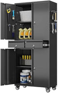 Aobabo Metal Garage Storage Cabinet, 71"x30" Lockable Rolling Tool Cabinet by Aobabo