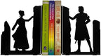 Decorative Couple Bookends, Metal, Unique, Non Skid - 7 Inch Tall for Home/Office Decor by HeavenlyKraft