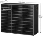 HOOBRO Literature Organizer, 27 Compartments Wooden Mail Organizer, Countertop Literature Sorter with Adjustable Shelves for Home, Office, School, Student Mailbox for Classroom, Black BK27WF01 - Image 3