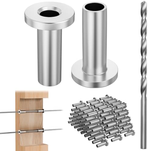 Cable Railing Protector Sleeves - 120 Pack T316 Stainless Steel Protective Sleeves - 1/8" 3/16" 5/32" Deck Cable Railing Hardware Kit for Wood Posts by CELYND