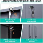 SISESOL Storage Cabinet with Doors and Shelves,36 inch Metal Storage Cabinet with Locking Doors,Small Metal Cabinets with Lock,Gray Garage Cupboard for Home Office,Garage,Shop - Image 6