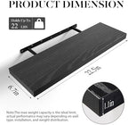 BAYKA Black Floating Shelves 22.5in, Set of 3, Wall Mounted for Wall Decor - Image 3