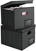 BALEINE File Organizer Box with Lid, Collapsible Hanging File Storage Box by BALEINE