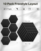 Hexagon Large Cork Bulletin Board Tiles, Peel and Stick Felt Wall Panels for Vision, Message Center, Picture and Prayer Board for Office, Dorm, Room and Desk Decor(Black) - Image 3