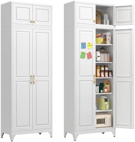 Polup 90" Pantry Cabinet, Tall Metal Storage Cabinet with Doors and Shelves by POLUP