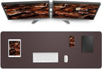 AFIING Leather Desk Pad Protector,Mouse Pad,Office Desk Mat, Non-Slip PU Leather Desk Blotter,Large desk mat,Waterproof Keyboard mat for Office/Home/Decor (Coffee,48"" x 17"") by AFIING