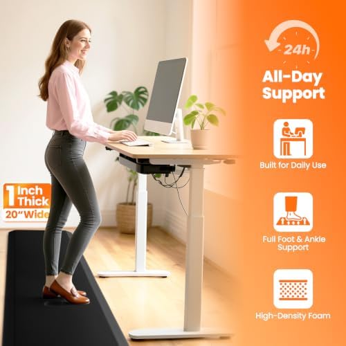 1-Inch Thick Anti-Fatigue Mat for Kitchen and Standing Desk,20"x94.5",Black - Image 3
