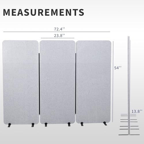 VIVO Gray Freestanding 72 x 56 in Privacy Panel, PP-3-S072G - Image 3