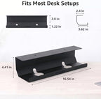 Aothia Under Desk Cable Management Tray, 2 Pack (16.5 in, Metal, Black) - Image 2