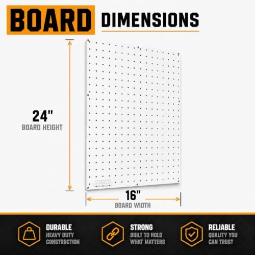 WallPeg Pegboard Kit - 4 Each 24"x16" White Pegbaord Panels - Made in The USA - Image 3