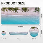 Britimes Keyboard Mouse Pad Set, 4 in 1 Desk Mat Set, Ocean Beach Blue - Image 2