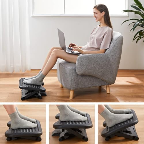 HUANUO Adjustable Foot Rest for Under Desk with Massage Surface and Tilt - Image 5