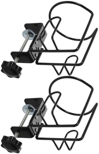 TEHAUX Heavy-Duty Metal Desk Cup Holder Clamp for Large 500ml Cups with Multi-Cup Compatibility, Under Desk Headphone Hanger, for Office and Camping Use by TEHAUX