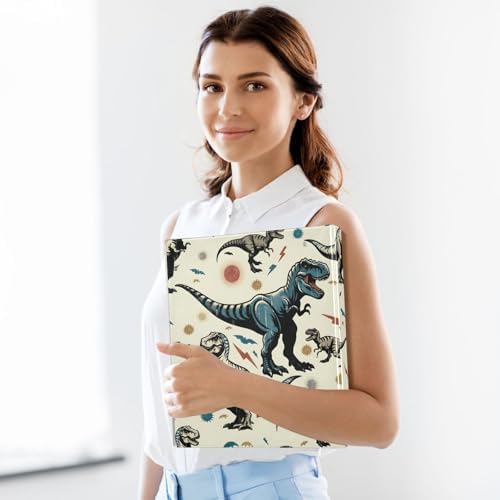 JIPONI 3 Ring Binder Dinosaurs Rex 1 Inch Round Binders for Men Women Students, Cute File Organizer for Office School, 1pc - Image 5