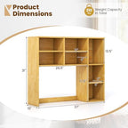 DREAMADE Desk Hutch, 37" Wooden Desktop Bookshelf with 7 Cubes, Burlywood - Image 5