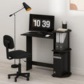 Furinno Compact 29-Inch Rustic Brown Computer Desk, Gaming Desk with Shelves, Office Desk with Book Shelf, for Home Office, Study Room, Dorm, Bedroom, Dark Espresso by Furinno-FitsYourSpaceFitsYourBudget