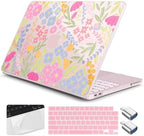 for MacBook Neo 13 inch Case 2026 (Model A3404, A18 Pro) Precision Fit & Scratch Unique Design Hard Shell, Keyboard Cover, Trackpad Protector, 2 OTG Adapter, for Women Cute, Spring Floral by Yebiseven