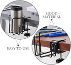 Kichvoe Clip On Cup Holder for Desk - 2-in-1 Anti-Spill Bottle Stand Cups Under Desk Headphone Hanger, Clamp On Table Rack for Camping Office Gaming Accessories - Image 3