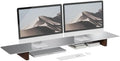 Aluminum Dual Monitor Stand Riser with Wooden Legs, 42.5" Wide by CHENOMiNL