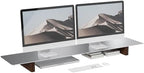 Aluminum Dual Monitor Stand Riser with Wooden Legs, 42.5" Wide by CHENOMiNL