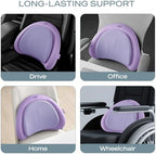 Skechers Lumbar Pillow Premium Memory Foam, Double-Layer-Office Chair Cushion for Tailbone Pain Relief,Butt Pillow for Office Chair,Car seat Cushion,Long Sitting Office Workers,and Car Drivers,Purple - Image 6