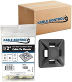 Kable Kontrol Zip Tie Mounts, 1/2” Black, 32000 Pcs Adhesive Backed by KABLEKONTROL%C2%AE
