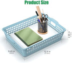 QRRICA 6 Pack Plastic Classroom Storage Baskets, Paper Trays for Classroom Organization & Turn in Trays for Teachers, Students, Desk Organizer Bin 13.8x10.6x3.1 Inch (Morandi) - Image 2