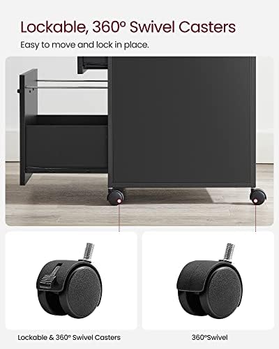 VASAGLE File Cabinet with Wheels, 2 Drawers, Open Shelf - Image 7