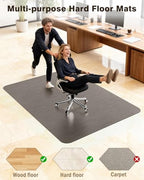 Blvornl Ultra Large Office Chair Mat for Hardwood Floor, Rolling Chair Mat for Hard Wood, Large Anti-Slip Hard Floor Protector, Heavy Duty Computer Desk Rug for Office and Home 47.2"*60" Brown - Image 5