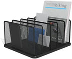 TRU RED Wire Mesh File Organizer, 5-Compartment, Matte Black, 2-Pk - Image 2