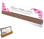ARTBLOX | Personalized Name Plate Pink Orchid V2 Clear Acrylic | for Desk with Business Card Holder - Image 2