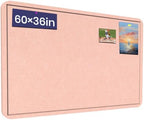 Large Bulletin Board 60" x 36" Felt Cork Board - Decor Pin Board, Pink by Hrrtyueg