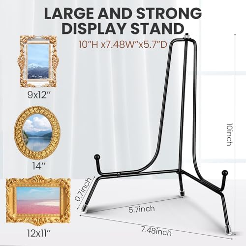 Chumia 18 Pcs Anti Slip Plate Stands for Display, Black, 10 Inch - Image 2