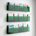 Magazine Holder Vinyl Records Holder 3-Layer Brochure Holder Wall Mount, Hanging Magazine Rack Clear Acrylic Floating Shelves Heavy Duty, Literature Organizer for Office, Kids Room, Home(Green,L - 120 by Unknown