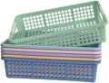 6 Pack Plastic Turn in Paper Trays for Classroom, Storage Bin Baskets by RAUVOLFIA