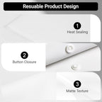Plastic Envelopes Folders 12mil Heavy Duty, for A4 Letter Size Paper, with Snap Closure Pack, Paperwork Plastic Wallets Document Organizer (25 Pack - White, Horizontal) - Image 3