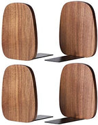 muso wood Book Ends for Shelves, Walnut 2 Pairs by Musowood