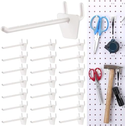 Unittype 100 Pack Plastic Pegboard Hooks, 4 Inch, Ivory White by Unittype