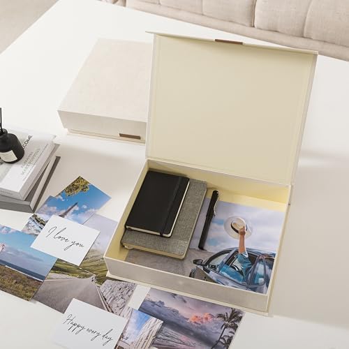 Soul & Lane - Letter Keepsake Storage Box, Magnetic Lid, Set of 2, Beige - Image 7