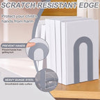 Chunful 6 Pcs Gray Metal BookEnds Shelves, 7.5 x 5.75 x 3.5 in - Image 6