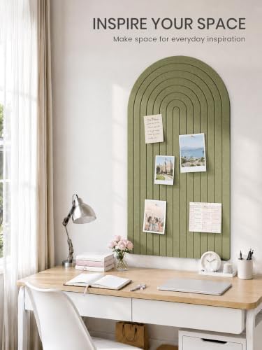 Large Arched Felt Bulletin Board 47.2''×25.5'', Olive Green - Image 6