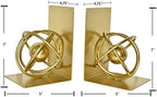 Book Ends Decorative, Modern Metal Unique Gold Bookends for Shelves, Round Design Bookend Book Stopper Holder for Home Office - Image 2