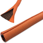Electriduct 1" Double Layer Self Closing Wrap Sleeve, 25 Feet, Orange by Electriduct